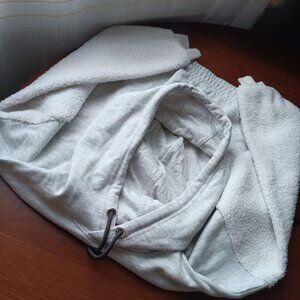 NWT Women's Heather Grey Jersey & Sherpa Pullover with Hood - Andrew Marc Sport